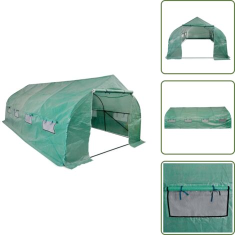 Gewächshäuser - Living Polytunnel Gewächshaus Begehbar & Mobil Stahlrahmen 18 m²