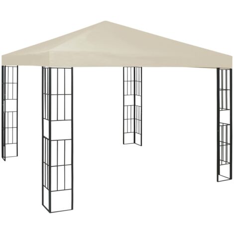 Pavillon mit LEDLichterkette 3x3 m Cremeweiß Pavillon