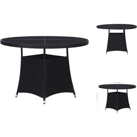 Gartentische Living Gartentisch Schwarz 110 x 74 cm Poly Rattan