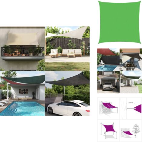 Sonnensegel 4.5x4.5 Meter – HDPE UV-Schutz Segel Mit Edelstahl-Ösen Für Garten, Terrasse, Balkon (Weiß)
