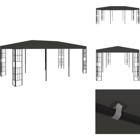 Pavillon 3x6 m Anthrazit Gartenzauber Pavillon Outdoorparty