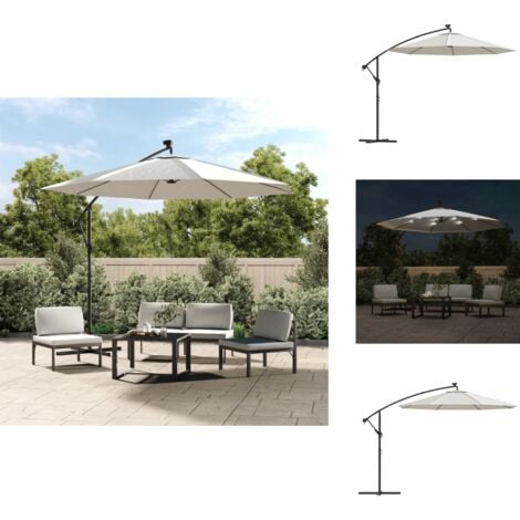 Sonnenschirm Ampelschirm mit LEDBeleuchtung 300 cm Metallmast