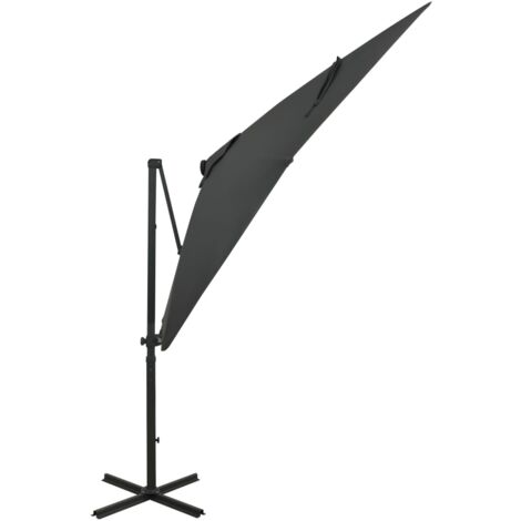 Ampelschirm mit LEDBeleuchtung 250 cm Anthrazit Sonnenschirm