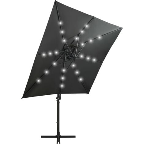 Ampelschirm mit LEDBeleuchtung 250 cm Anthrazit Sonnenschirm