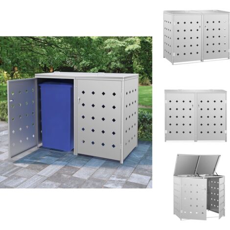 Mülltonnenbox Edelstahl Für 2x 240L Tonnen - 138x77,5x115cm Gartenschrank