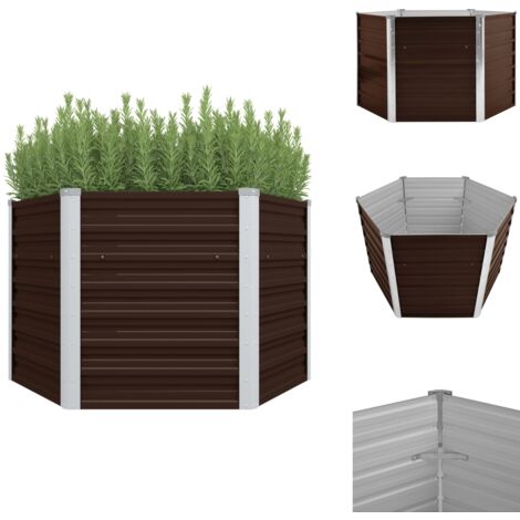 Hochbeet Aus Verzinktem Stahl 100x100x77 Cm - Pflanzkübel Für Terrasse & Garten