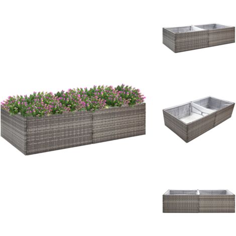 Pflanzkübel Grau 157x80x40 cm Poly Rattan Pflanzkübel Blumentopf