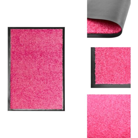 Fußmatte Waschbar Rosa 40x60 cm - Innenfußmatte - Outdoor-Matte - Waschbare Fußmatte - Türklinke - Anti-Rutschmatte (1/5)
