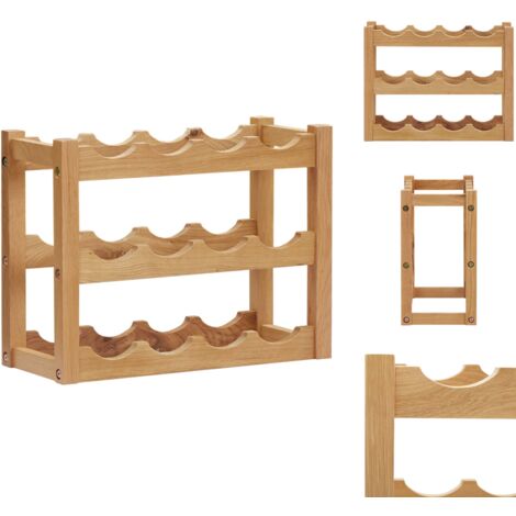 Weinregal Für 12 Flaschen 47 X 21 X 36 Cm Eiche Massivholz