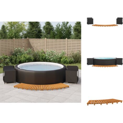 Whirlpool-Umrandung Quadratisch | PE-Rattan & Akazienholz – Stylisch & Funktional Für Dein Spa