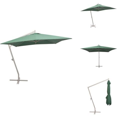 Ampelschirm 300x300 cm Grün AluminiumMast Gartenschirm