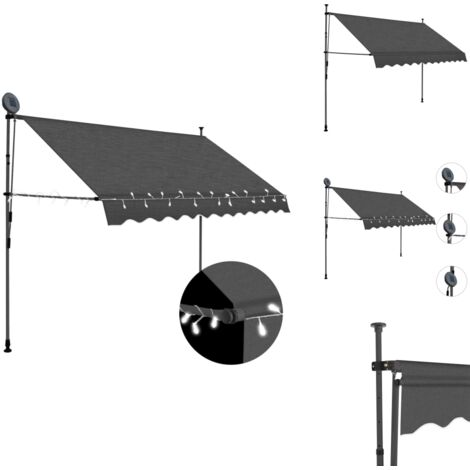 Markisen - Living Einziehbare Markise Handbetrieben mit LED 300 cm ...