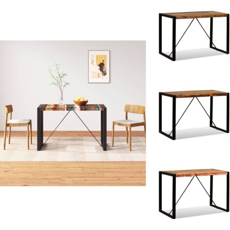 MENGDA Quadratischer Esstisch 60x60x75cm - Industrieller Retro-Tisch Für 2-4 Personen