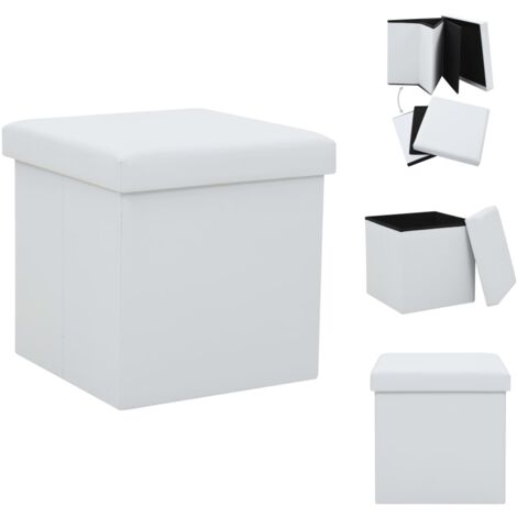 Klappstühle & Hocker Living Hocker mit Stauraum Weiß Kunstleder