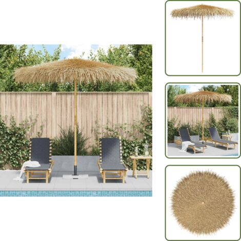 Bambus-Sonnenschirm mit Bananenblatt-Dach 210 cm - Bambus Sonnenschirm -  Bananenfutter Sonnenschirm - Garten Sonnenschirm - Outdoor Sonnenschirm -  Pool Sonnenschirm