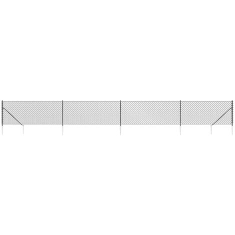 Maschendrahtzaun mit Erdspießen Anthrazit 1x10 m Maschendrahtzaun