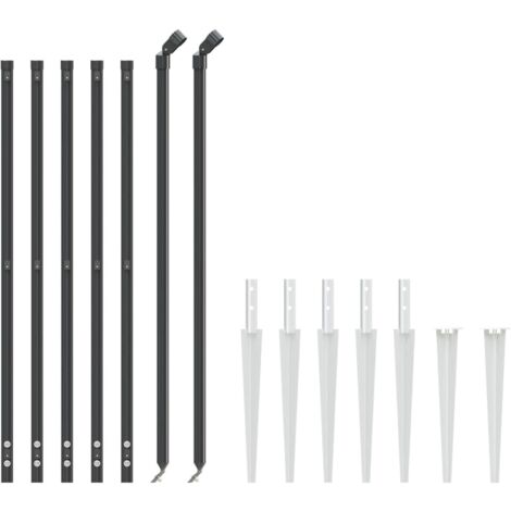 Maschendrahtzaun mit Erdspießen Anthrazit 1x10 m Maschendrahtzaun