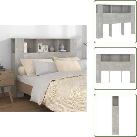 Coavain Kopfteil Holzwerkstoff Sonoma-Eiche 180x18,5x104,5 Cm Modernes Design Innendekoration Feuchtigkeitsbeständigkeit Kopfteil-Regal Zusätzlicher Stauraum Schlafzimmermöbel Mit Ablagen