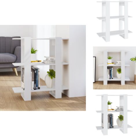 Bücherregal/Raumteiler Weiß 80x30x87 cm BucheRegal Holzregal