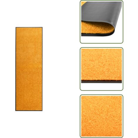 Fußmatte Waschbar Orange 60x180 cm - Innenfußmatte - Outdoor-Matte - Türmatte - Anti-Rutschmatte - Waschebene (1/5)