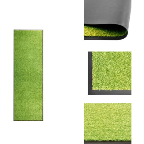 Fußmatte Waschbar Grün 60x180 cm - Innenfußmatte - Outdoor-Matte - Türmatte - Gummi Fußmatte - Wasserdichte Fußmatte (1/5)