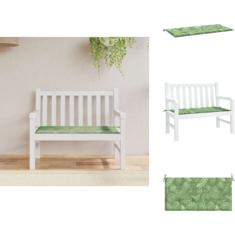 GartenbankAuflage Blattmuster 120x50x3 cm OxfordGewebe