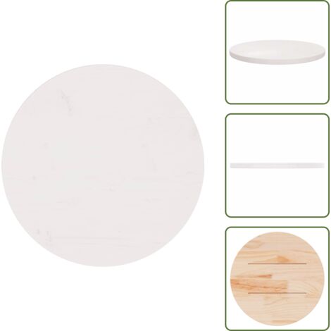 Runde Tischplatte Weiß – Ø50 X 3 Cm, Massives Kiefernholz, Für Beistelltisch & DIY-Möbel