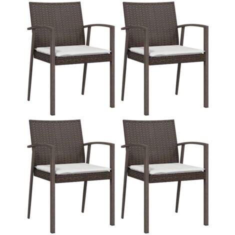 Gartenstühle Living Gartenstühle mit Kissen 4 Stk. Braun 56,5x57x83