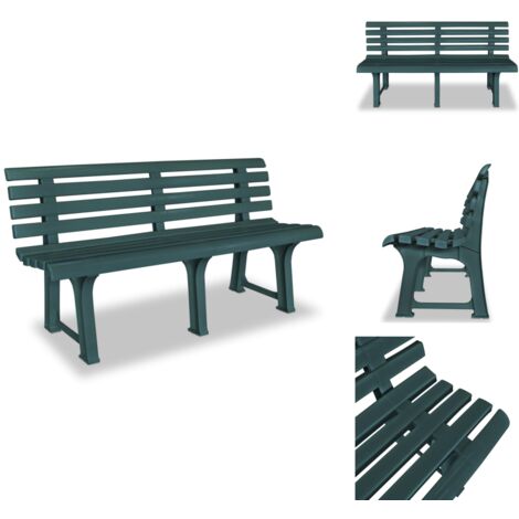 Gartenbank 145,5 cm Kunststoff Grün Gartenbank Outdoor Möbel