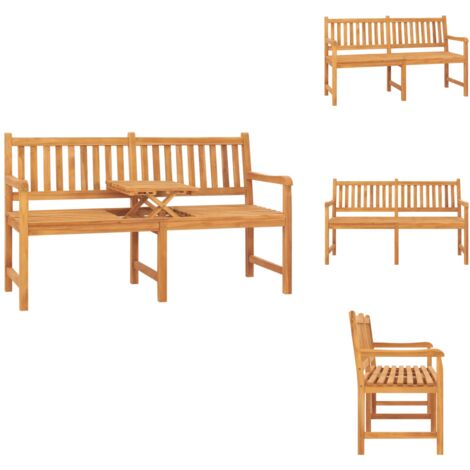 Gartenbank 3Sitzer mit Tisch 150 cm Massivholz Teak Gartenbank