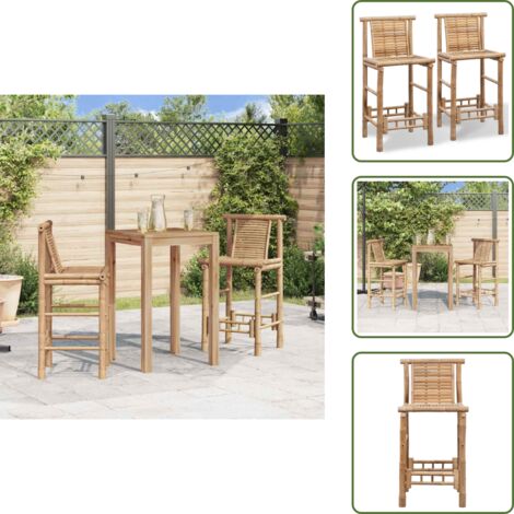 Barhocker 2 Stk. Bambus - Bambus Hocker - Barhocker - Barstuhl - Esszimmer  Mbel - Outdoor Mbel