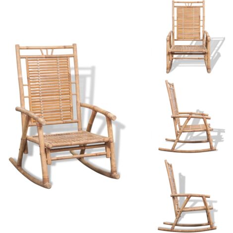 Schaukelstuhl Bambus - Bambussessel - Gartenstuhl - Outdoor Möbel - Balkonmöbel - Lounge Chair