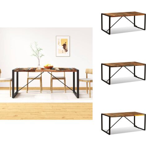 MENGDA Quadratischer Esstisch 60x60x75cm - Industrieller Retro Tisch Für 2-4 Personen