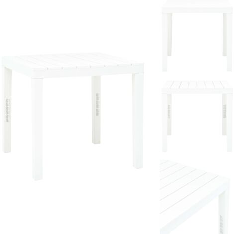 Gartentisch Weiß 78x78x72 cm Kunststoff Gartenstuhl Outdoor Möbel