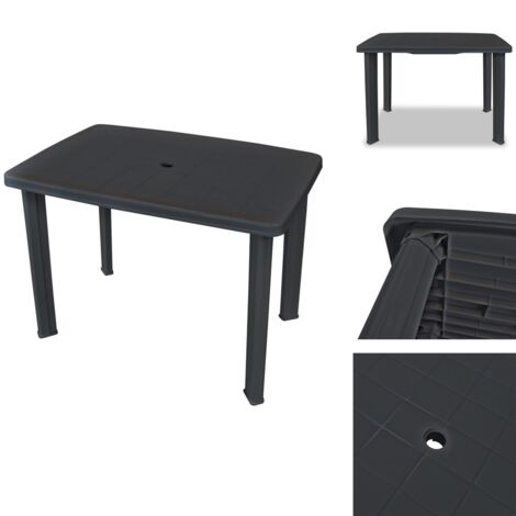 Gartentisch Anthrazit 101x68x72 cm Kunststoff Gartentisch