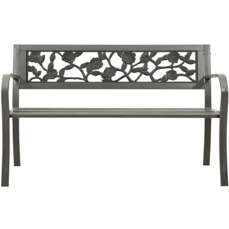 Gartenbänke Living Gartenbank 125 cm Stahl Grau