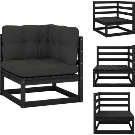 GartenEcksofa mit Kissen Massivholz Kiefer Eckcouch