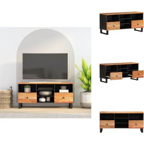 Aceinheu TV-Schrank 160cm Lowboard - Modern Mit Streifendesign & Massivholzbeinen