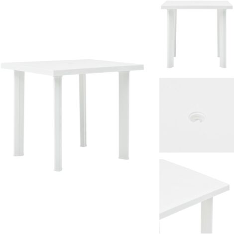 Gartentisch Weiß 80x75x72 cm Kunststoff Gartentisch Kunststofftisch