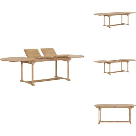 Ausziehbarer Gartentisch 180280x100x75 cm Massivholz Teak Esstisch