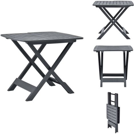 Gartentisch Klappbar Anthrazit 79x72x70 cm Kunststoff Gartentisch
