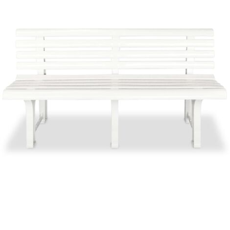 Gartenbank 145,5 cm Kunststoff Weiß Gartenbank Kunststoff
