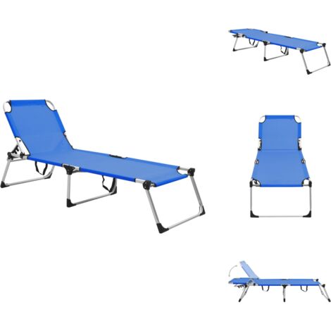 SeniorenSonnenliege Extra Hoch Klappbar Blau Aluminium Senioren