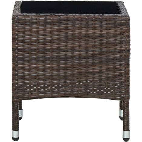 Gartentisch Braun 40x40x45 cm Poly Rattan Gartentisch Esstisch Im