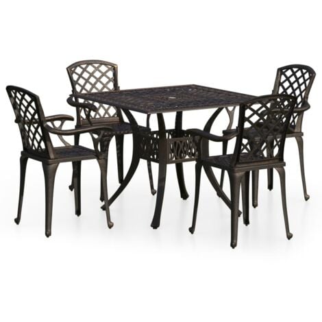 GartenmöbelSets Living 5tlg. BistroSet Aluminiumguss Bronzen