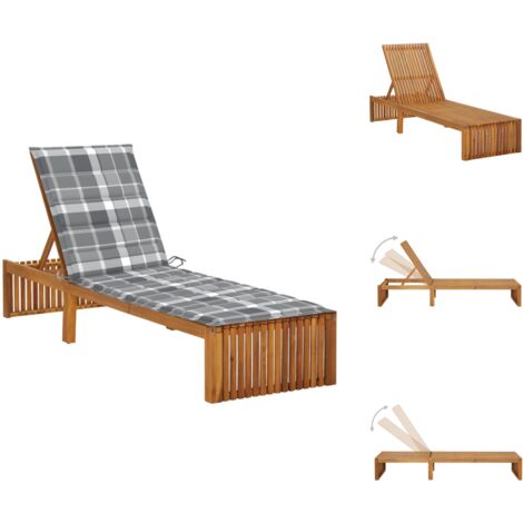 Sonnenliegen Living Sonnenliege mit Auflage Akazie Massivholz