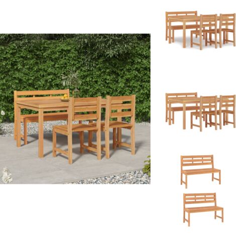 4tlg. GartenEssgruppe Massivholz Teak Gartenmöbel Set