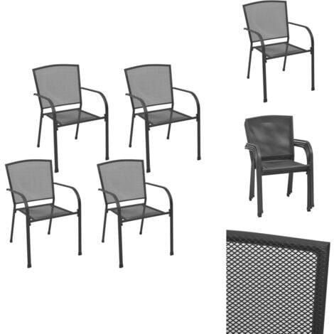 Gartenstühle 4 Stk. MeshDesign Anthrazit Stahl Gartenstühle