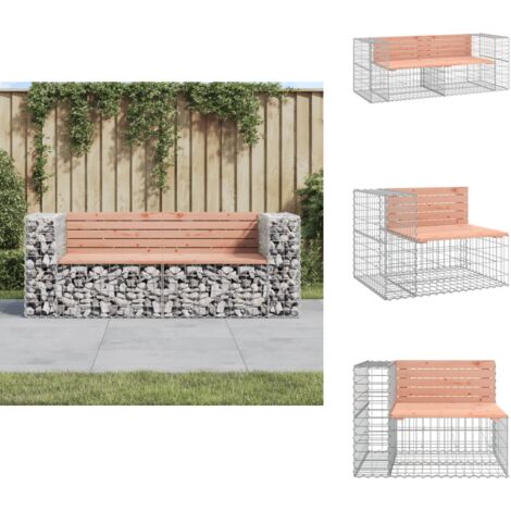 Emmtore Gabionen Gartenbank Kiefernholz - Steinkorb Bank 184cm Für Terrasse & Garten