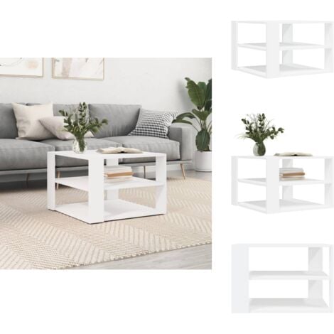 Couchtisch Weiß 59,5x59,5x40 cm Holzwerkstoff - Couchtisch - Wohnzimmerstil - Holzwerkstoff Möbel - Weißer Couchtisch - Beistelltisch